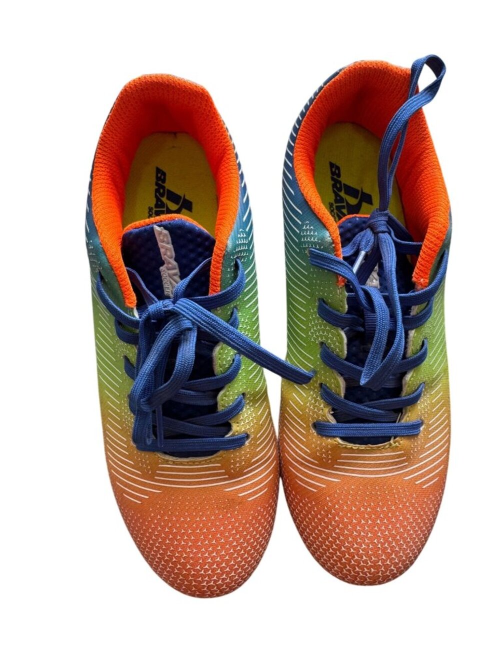 Brava Soccer Youth Cleats Rainbow Gradient 4.5D Synthetic Pre-Owned